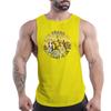 Summer Adult Men'S Outdoor Fitness Casual Sports Crew-Neck Vest Creative Letter Pattern 2d Print Quick-Drying Sleeveless Shirt