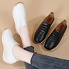 Women Oxford Autumn Winter British Style Student Girl Leather Black Office Business Shoes