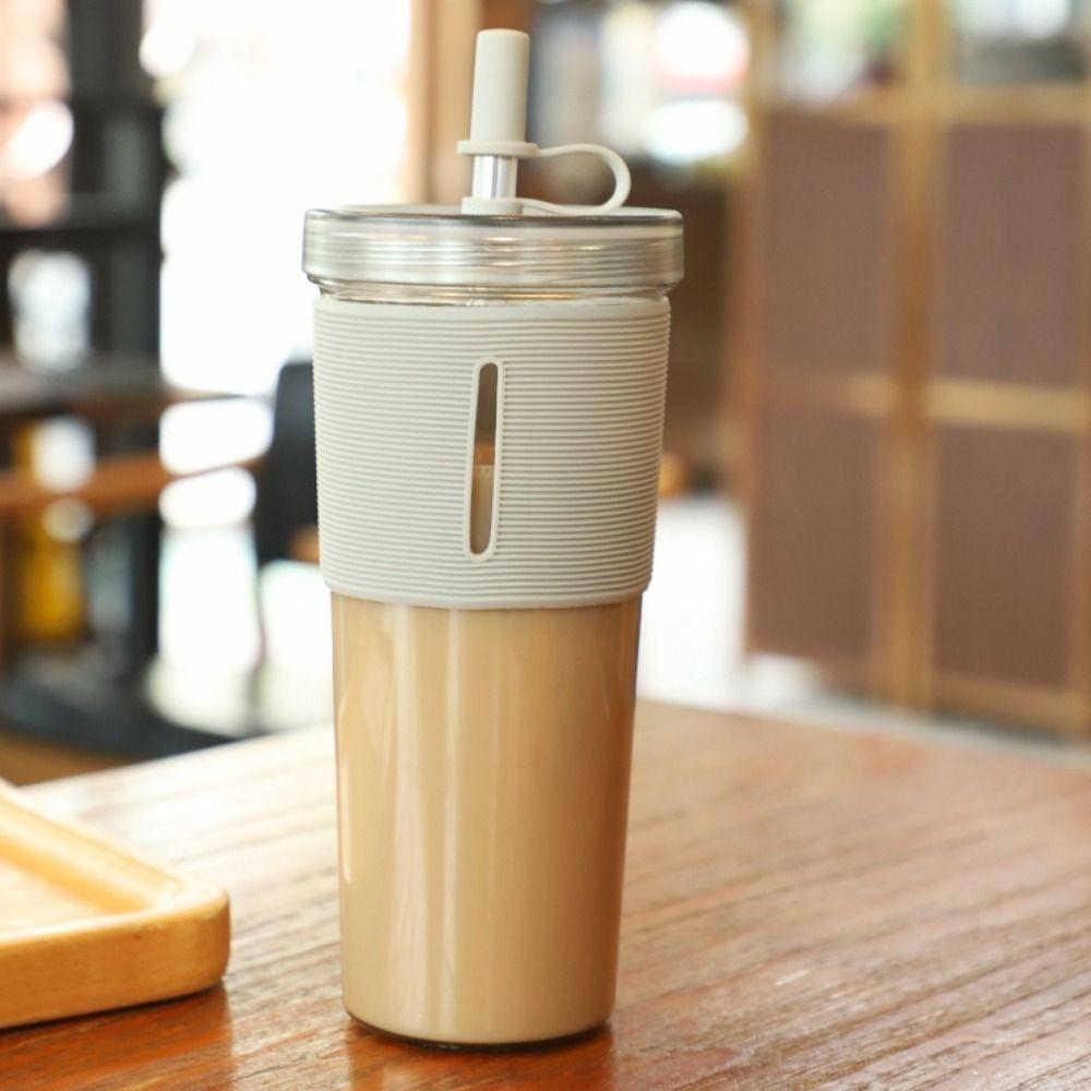Clear Drink Bottle with Straw Outdoor Kettle Reusable Plastic Water Bottle Gift