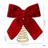 Christmas Tree Topper With Red Flannel Fabric Star And Bow For Holiday Decor