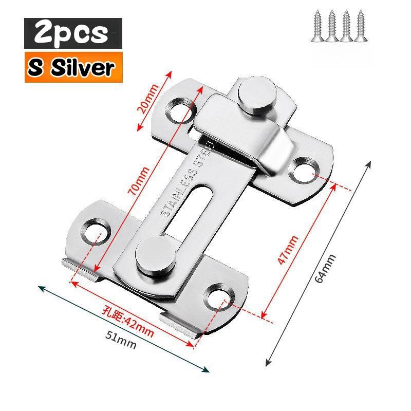 2Pcs Flip Gate Latches,Stainless Steel Sliding Barn Door Lock,Hardware Gate Latch for Fence Garage Garden Bathroom Pet Cage