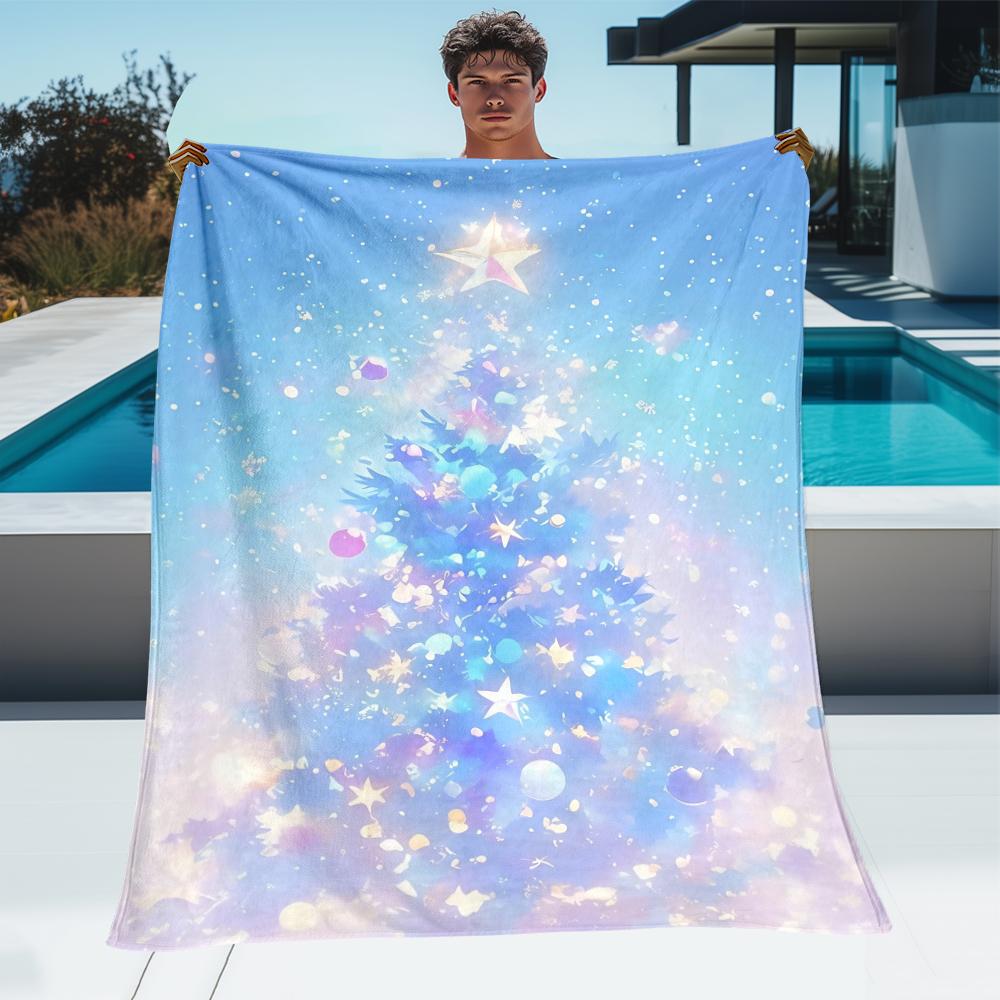 Dreamy Christmas Tree Flannel Blanket,sofa Blanket,office Nap Blanket,camping,picnicking,children's Room,bedroom,living Room