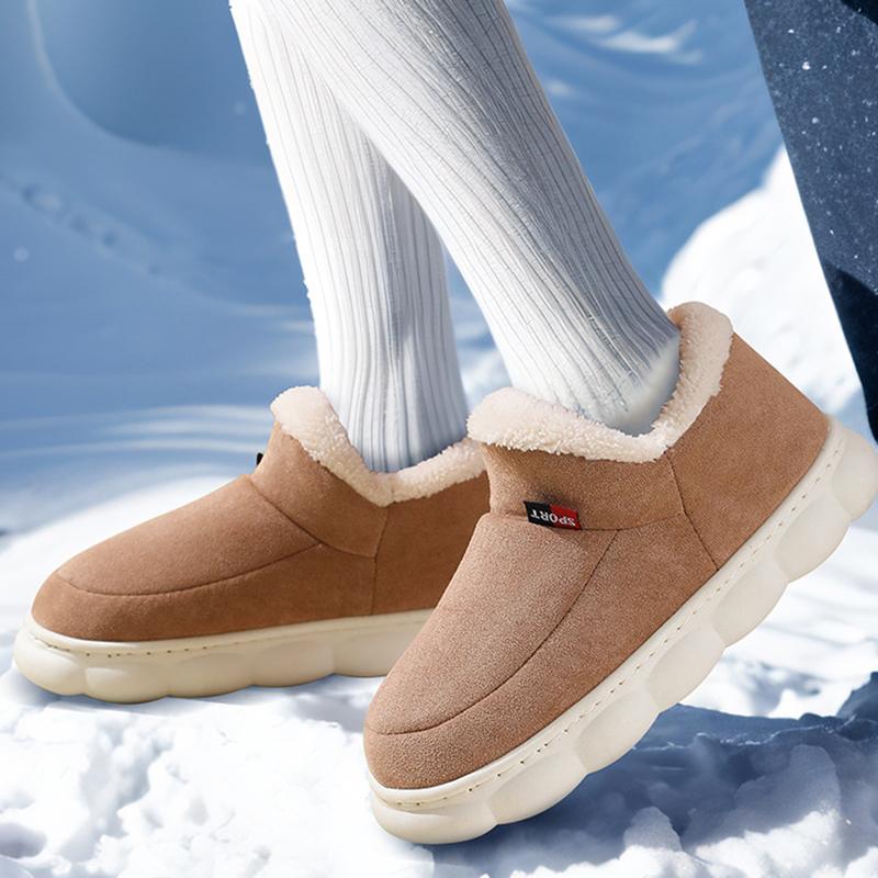 Warm Short Plush Indoor Suede Slippers Women 2025 Winter Soft Thick Bottom Non Slip Postpartum Shoes Fluffy Fur Home Shoes 45