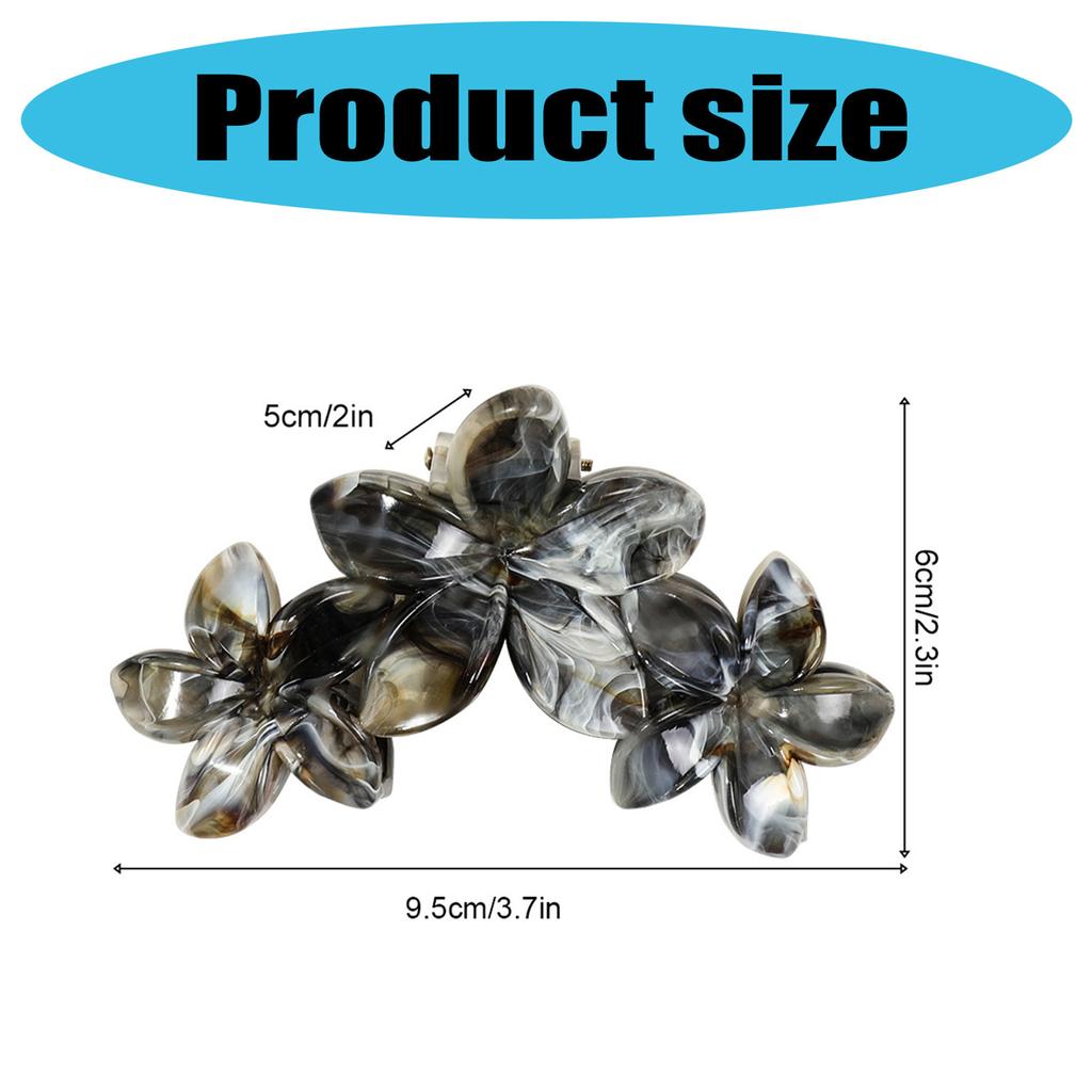 Элегантный мраморный зажим-краб для волос с франжипани, многоцветный вариант, практичный полимерный аксессуар для волос на каждый день