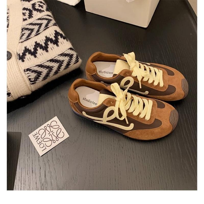 Retro Color Blocked Women's Shoes Versatile Casual Running Sports Shoes