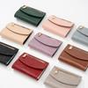 Fashion New Women's Wallet Fashion Trifold Short Wallet PU Leather Solid Color Zipper Coin Purse Portable Thin Card Holder