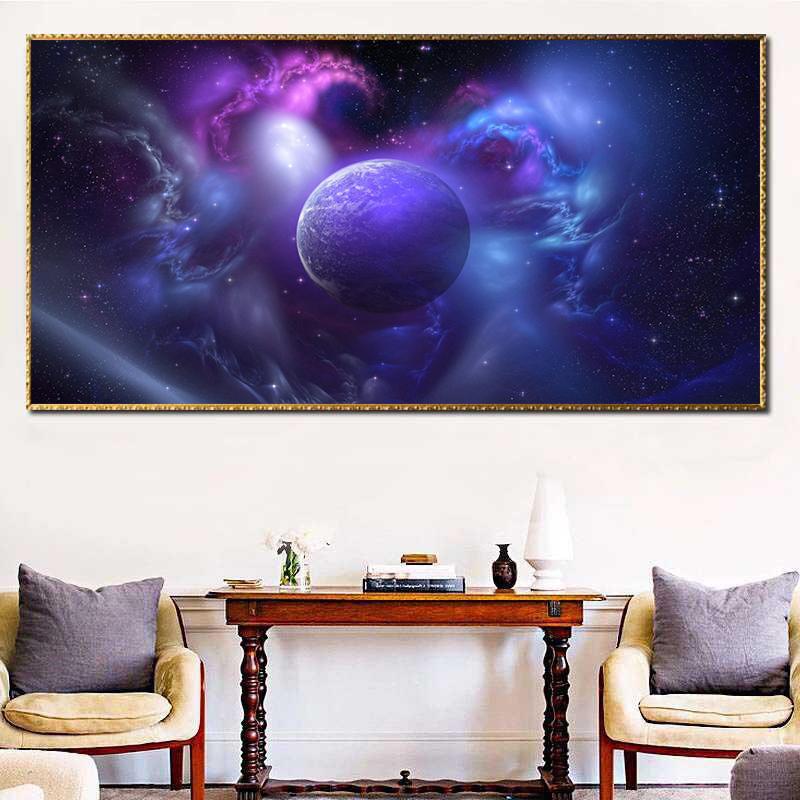 Solar System Cosmic Space Canvas Painting Wall Art Planetary Explosion Galaxy Nebula Posters and Prints Living Room Home Decor