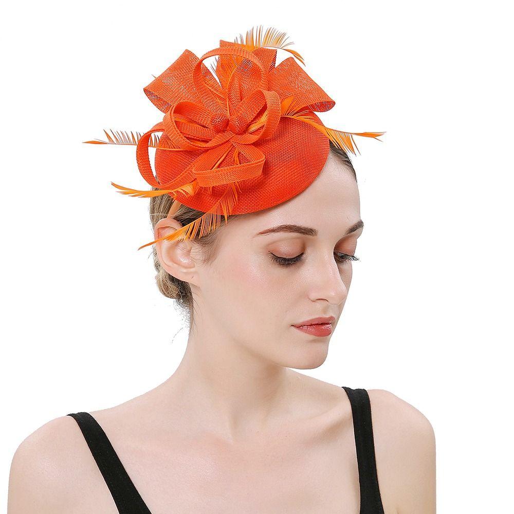 Шляпки-fascinator с перьями Цветочные аксессуары для волос Модный макияж Выпускной Женщины
