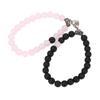 1 Pair Couple Bracelets Alloy Glass Beads Connection Heart Matching Beaded Bracelet
