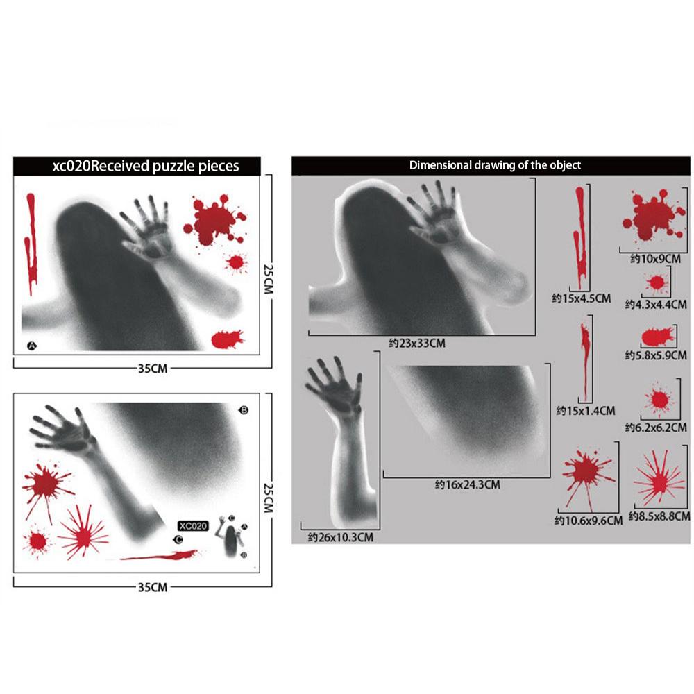 Статические наклейки Прозрачный узор Создают праздничную атмосферу 25*35см ПВХ Вечеринка и праздничное украшение Хоррор наклейки Наклейка