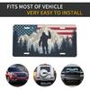 Front License Plate Cover, American Flag Bigfoot Sasquatch Car Decor Accessory Aluminum Metal Rust-Proof US Car Plate Novelty Vanity Tag Cover