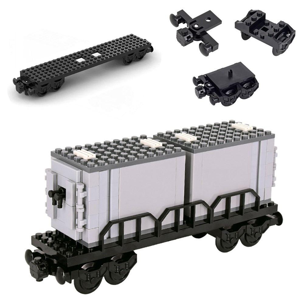 1 шт MOC City Train Base Собранные колеса Кирпичи Новые вагоны Строительные блоки для детей