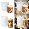 Christmas Embossed Silicone Candle Molds for Epoxy Resin Cylinder Silicone Candle Molds for Candle Soap Home Decoration