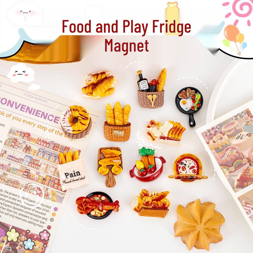 Miniature Cute Food Refrigerator Magnet Set - DIY Resin Home Decoration Stickers