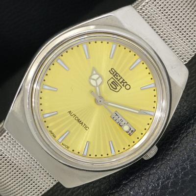 ВИНТАЖНЫЕ МУЖСКИЕ ЧАСЫ SEIKO 5 AUTOMATIC 6309A ЯПОНИЯ С ЗОЛОТИСТЫМ ЦИФЕРБЛАТОМ a701515-5