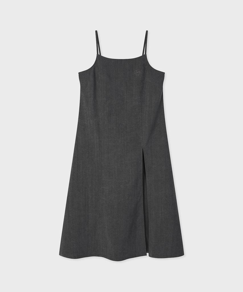 Pallet [Fallett X Lee] Long Slit Denim Dress Charcoal