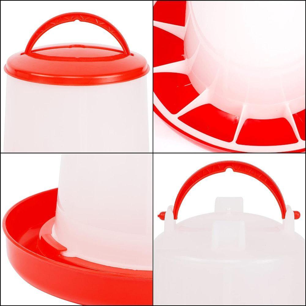 Кормушка для цыплят 6 фунтов и поилка 2 литра, подвесной пластиковый контейнер для птиц на открытом воздухе (Размер: 9' X 7')