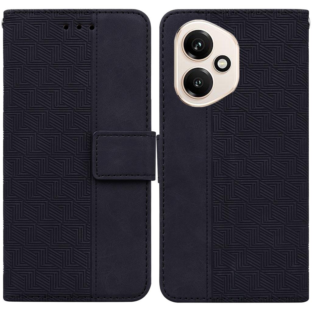 For Honor 400 5G (Global) Case Geometry Pattern Leather Wallet Phone Cover with Wrist Strap