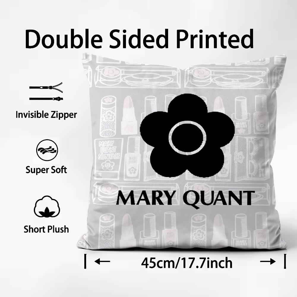 Fashion Brand MMary QQuant Cushion Cover Plush Fabric Soft DoubleSided Printed Sofa Warm Winter Home Child Gift Pillow Case