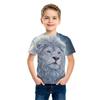 Summer Round Neck 3D Animal Lion Pattern Printed Top Fashionable Casual Short Sleeved Children's Boy T-shirts