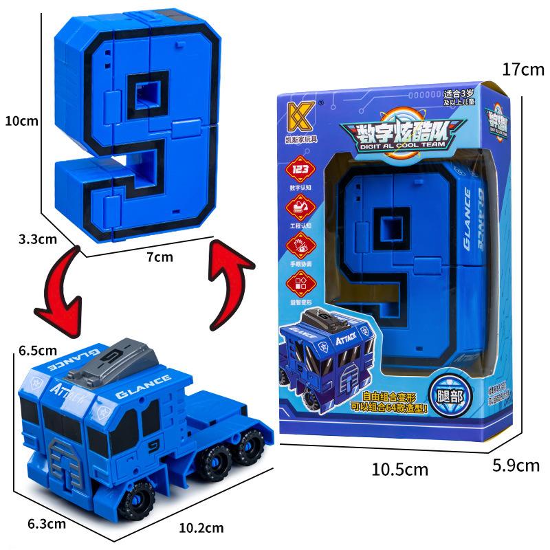 Children's Educational Digital Toys Deformed Robot Boy 0-9 Digital Assembly Robot Building Blocks