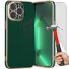 Protective Case - Luxury Fashion - for iPhone 13 Pro Max - Night Green - Shockproof - Set of 2 Tempered Glasses