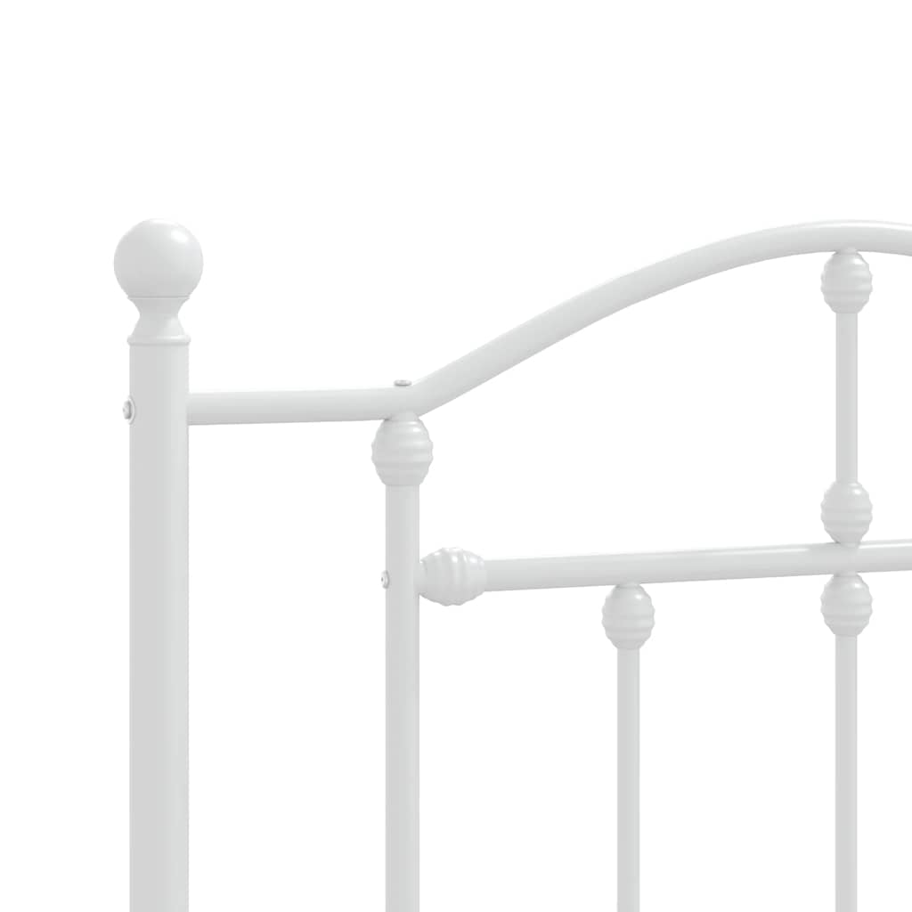Metal Bed Frame with Headboard and Footboard White 90x200 cm