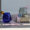 Термостойкий стеклянный стакан "Большой живот" 400 мл, креативный, милый, контрастного цвета, для воды, кофе, сока, молочного коктейля, вина, подарок