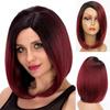 Красивый черный синтетический парик с короткими прямыми волосами для женщин