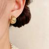 Retro Luxury Multi-Layer C-Shaped Earrings: Versatile, Bright, Hollow Design for Women