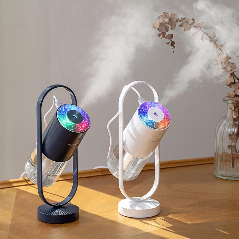 USB Проектор Лампа Увлажнитель: 360° Вращающийся бесшумный аромадиффузор с распылением, портативный для автомобиля или рабочего стола.