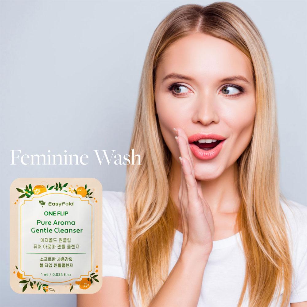 EASYFOLD Нежное очищающее средство для женской гигиены с низким уровнем pH в виде геля Портативная индивидуальная упаковка для путешествий 1 мл 30 шт.