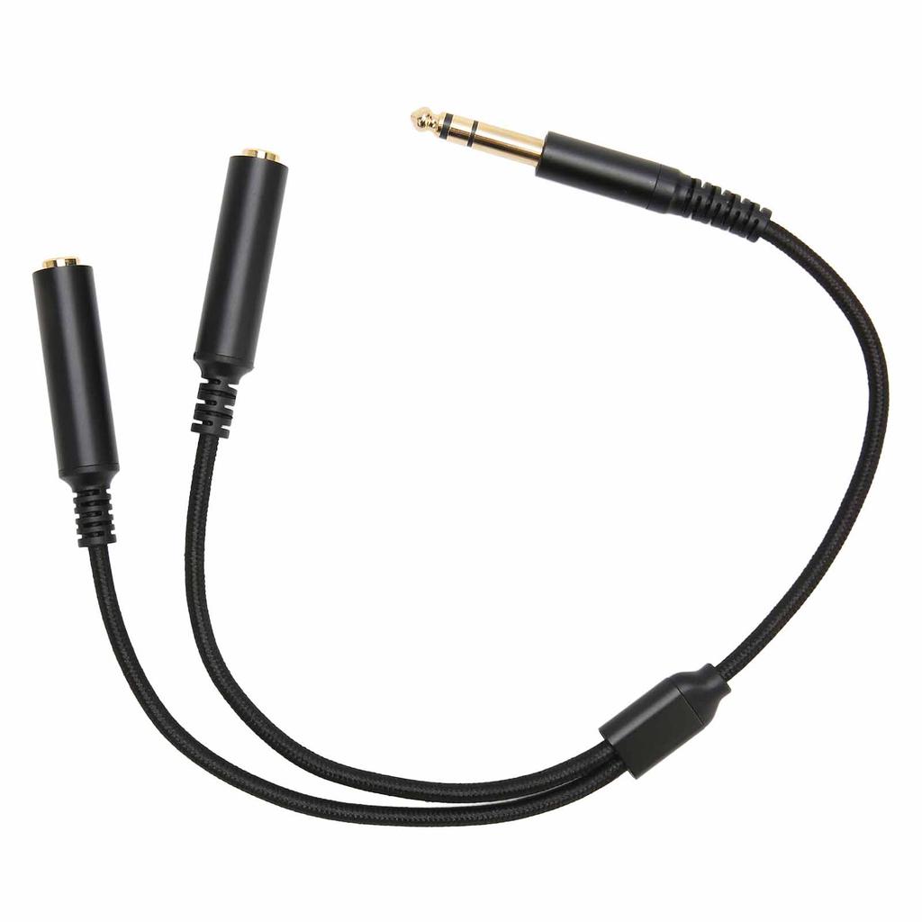6.35mm Stereo Male Plug To Dual Female Plug Cable 1 4 Inch 6.35mm Splitter Y Cable with Gold Plated Plug Socket 11.8in