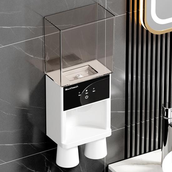 Диспенсер для ополаскивателя полости рта Yousheng для ванной комнаты с 3 регулируемыми уровнями дозирования, большой емкостью, простой установкой, автоматический диспенсер для ополаскивателя полости рта