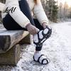Winter Hiking Accessories 1 Pair Ice Cleats Crampons with 11 Studs Outdoor Walking Steel Claw Traction Snow Grips Non-slip Shoes Boot Spikes