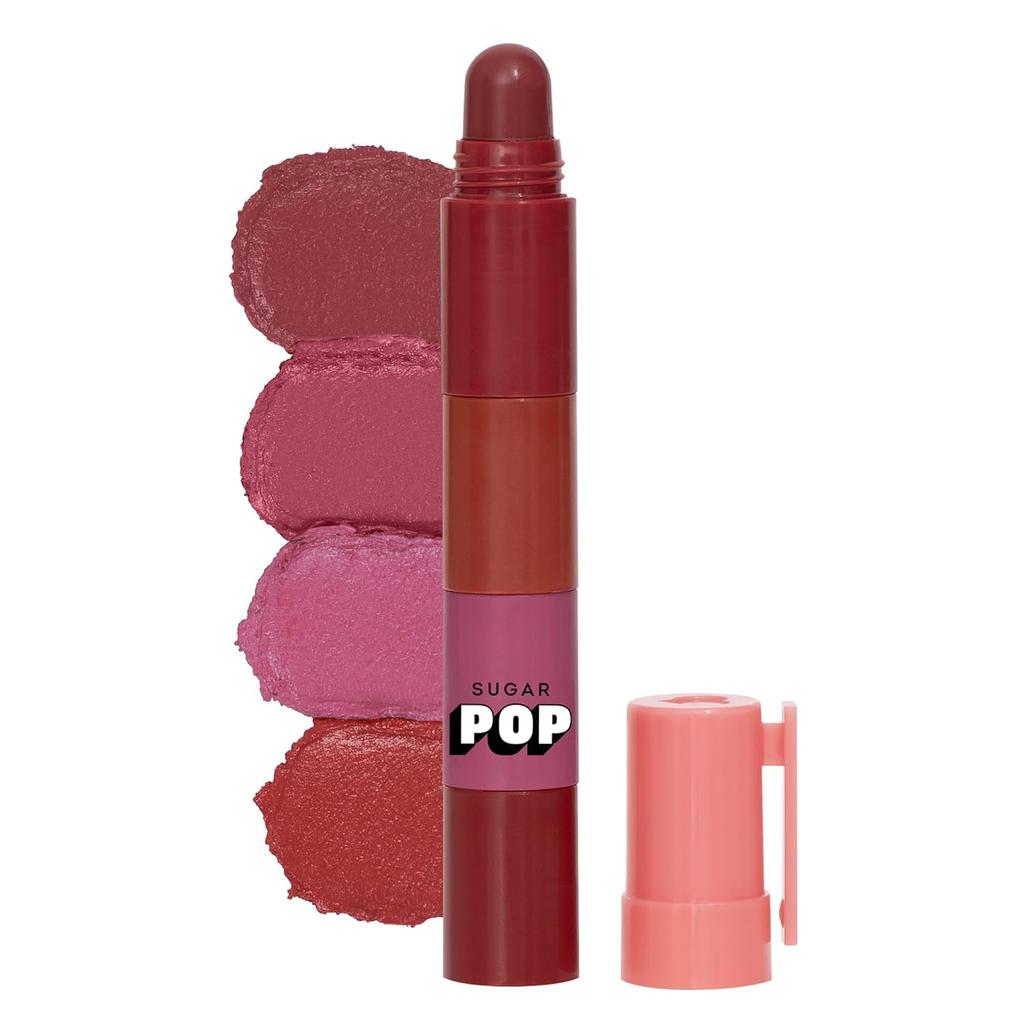 SUGAR POP 4 в 1 Складной набор губных помад-стиков Satin Matte Lipstick, удобный для путешествий, многофункциональный набор макияжа 6.4г Bare Perfection