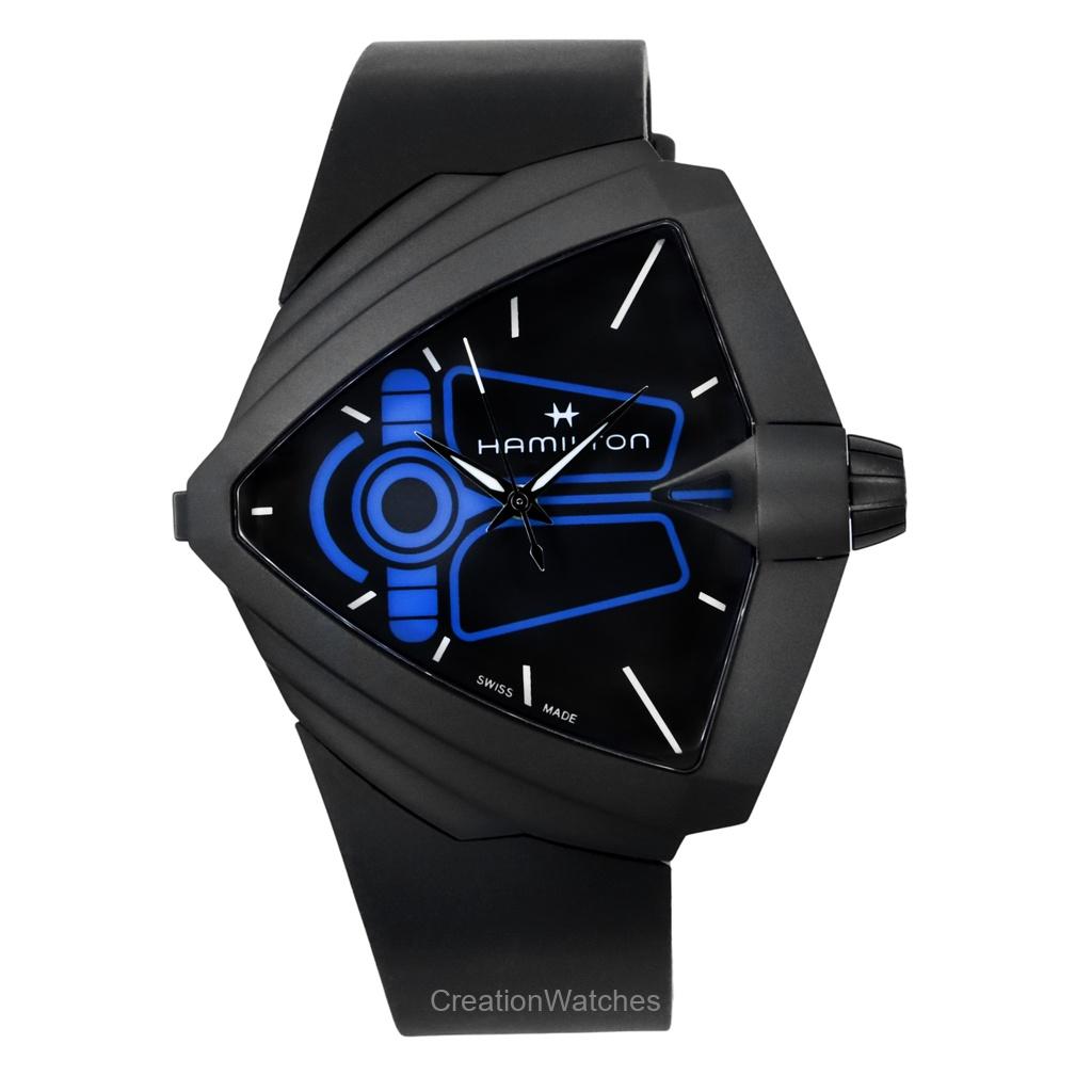 Hamilton Ventura XXL Bright Dune Лимитированная серия Каучуковый ремешок Черный циферблат Кварцевые H24614330 Мужские часы