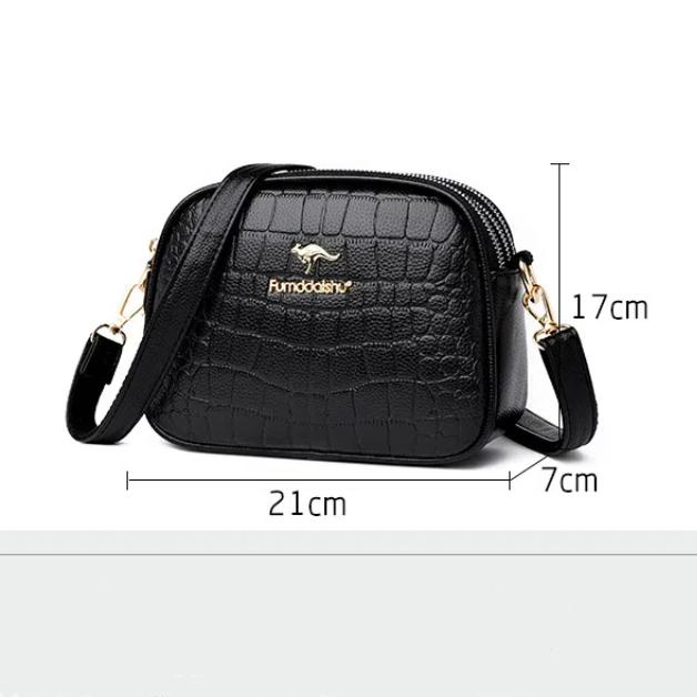 Новые женские сумки из ПУ кожи аллигатора, 3-слойные на молнии, на плечо, кросс-боди, высококачественные женские кошельки и сумочки CLE