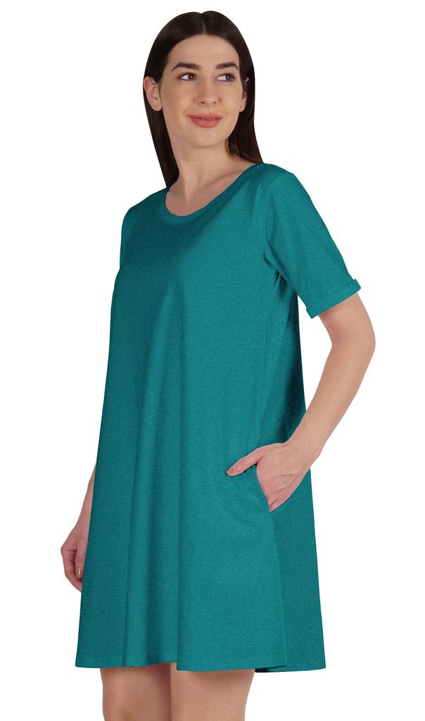 Inkmeso Платье-халат с карманами, летняя хлопковая туника, футболка, платье для женщин