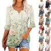 3/4 Sleeve Tops For Women Casual Ruffle V Neck T Shirts  Work Blouses Dressy Tunic Tops