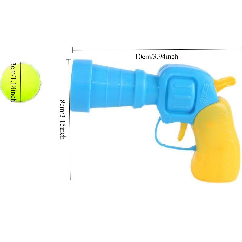 1SET Cat Toy Interactive Self-Entertainment Toy Gun Plush Ball Launcher Silent Polyester High-Elastic Fur Ball Cat Playboy