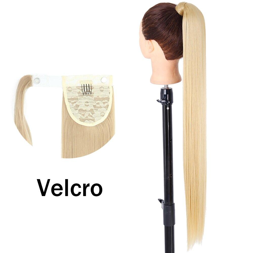 XINRAN Женский супер длинный прямой парик с хвостиком, красочный галстук-бабочка на липучке, наращивание волос с конским хвостом, синтетический термостойкий конский хвост