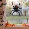 Waterproof PVC Window Film Halloween Spider Static Clings, Web Decals, Black Wall Decor Removable Spooky Stickers for Indoor Outdoor Glass Doors