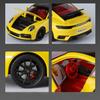 pdbn6 1/24 Porsche 911 Turbo S Diecast Alloy Metal Toy Car Miniature Model Pull Back Sound & Light Doors Openable Collection Gift Boy