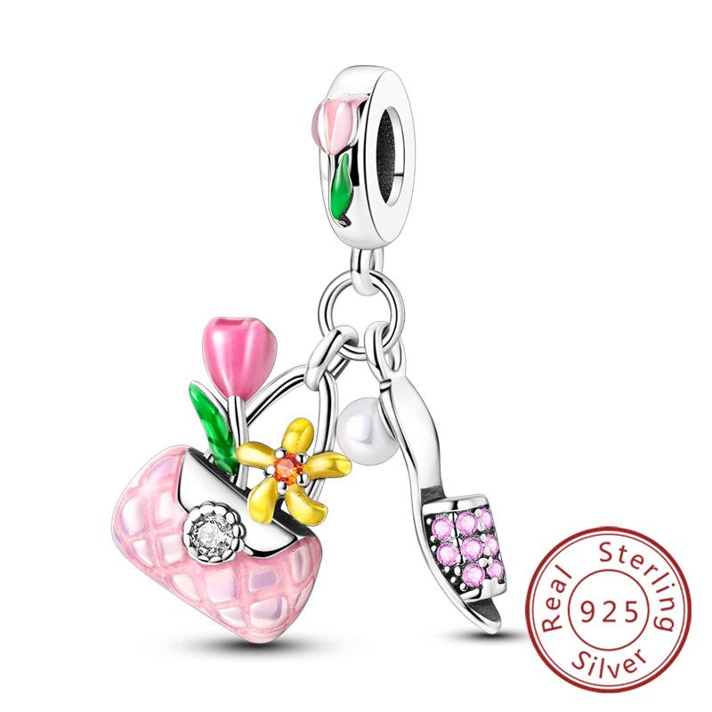 Оригинальный медный шарм-бусина ко Дню матери, шарм-подвеска в виде сердца любви и семьи, подходит для браслета, женские ювелирные изделия, подарки