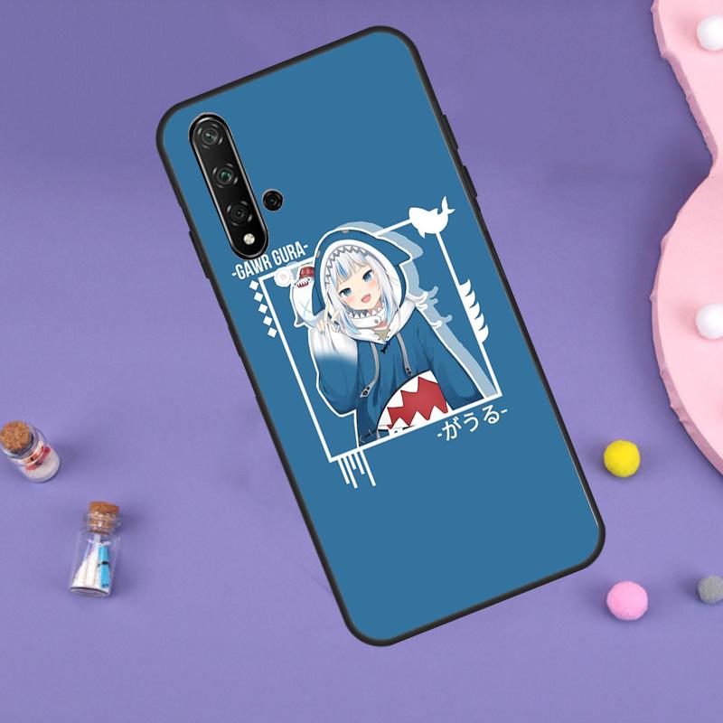 Gawr Gura Hololive Girl Funda For Huawei Nova Y91 Y90 Y70 Y60 Y61 9 10 SE 11i 8i 7i 3i 5T P30 P40 Lite P60 Pro Case