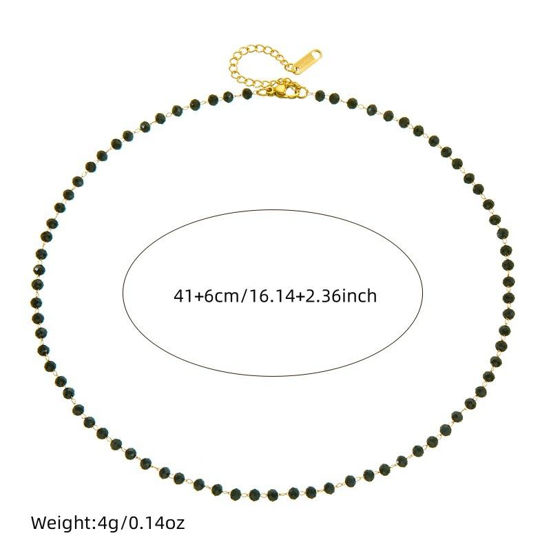 Позолоченный набор бижутерии с черными кристаллами: ожерелье и браслет для женщин, нержавеющая сталь