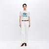 LILY white straight leg jeans, short stature