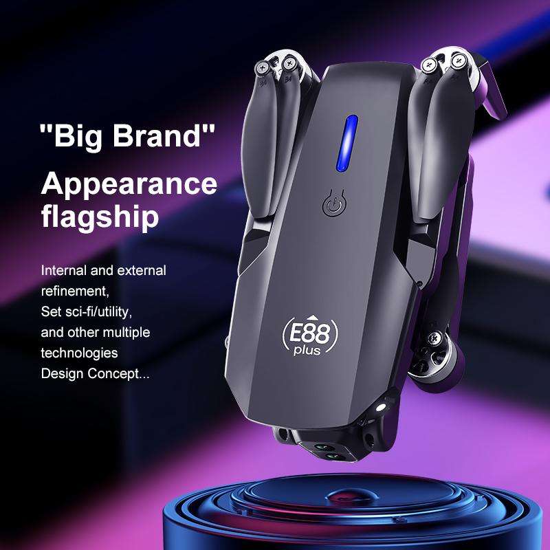 Дрон E88 Plus аэрокамера полет аэро съемка бесколлекторный двигатель оптическое позиционирование по потоку электрически регулируемая камера Дрон