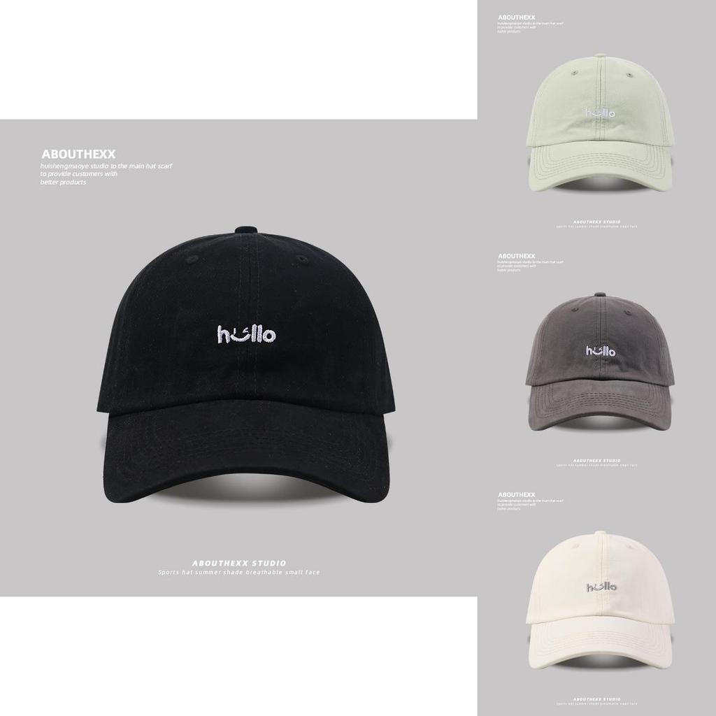 Hello Embroidered Baseball Cap For Girls Spring Summer Sun Protection Cotton Female Hat